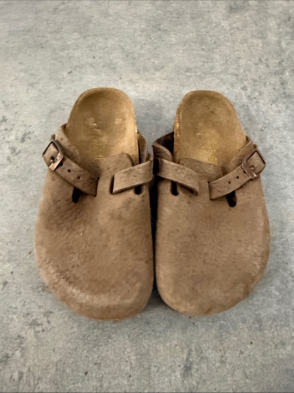 Birkenstock Kids Brown Suede Slip-On Clogs with Buckle
